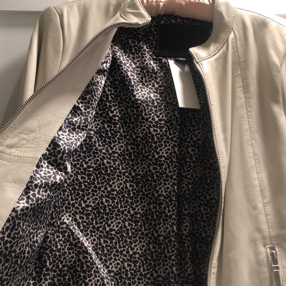 Cream leather jacket NWT
